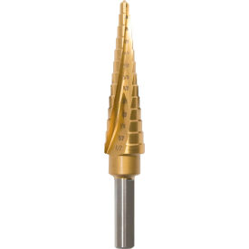 Step Drill, HSS TiN Coated, 1/8"-1/2" Dia. x 1/32" Increments view 2