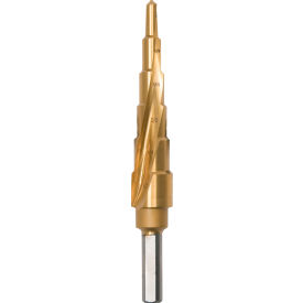 Step Drill, HSS TiN Coated, 3/16"-1/2" Dia. x 1/16" Increments view 2