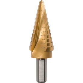 Step Drill, HSS TiN Coated, 3/16"-7/8" Dia. x 1/16" Increments view 2