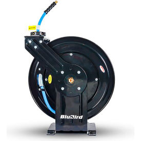 Rubber Air Hose Reel, Dual Arm Assembly with 3/8" x 75'L Hose, 300 PSI view 2