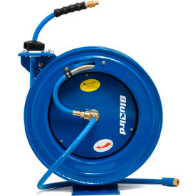 Rubber Air Hose Reel, Heavy Duty with 3/8" x 75'L Hose, 300 PSI view 2