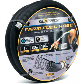 Rubber Farm Fuel Transfer Hose with Static Wire, 1" ID x 30'L view 2