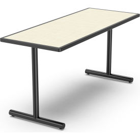 Palmer Hamilton Aero Fixed T-Leg Table 60"L x 24"W x 29"H Magnolia Laminate Black 
