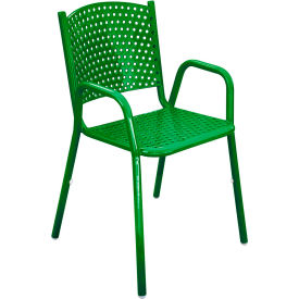 Leisure Craft 31-5/8" Tall Stackable Perforated Metal Chair Green 