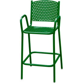 Leisure Craft 42-3/4" Tall Perforated Bar Height Metal Chair Green 