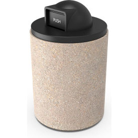 Palmer Hamilton Getzen Waste Receptacle with Plastic Dome Lid 26" Dia. x 32"H SB1 Sandblast 