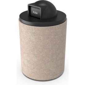 Palmer Hamilton Getzen Waste Receptacle with Plastic Dome Lid 26" Dia. x 32"H SB6 Sandblast 