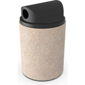 Palmer Hamilton Getzen Waste Receptacle with Two Way Plastic Lid 26" Dia. x 32"H SB1 Sandblast 