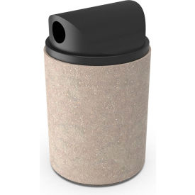 Palmer Hamilton Getzen Waste Receptacle with Two Way Plastic Lid 26" Dia. x 32"H SB6 Sandblast 