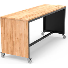 Palmer Hamilton Synergy Table 4 Casters 96"L x 30"W x 42"H Butcher Block Laminate Black 