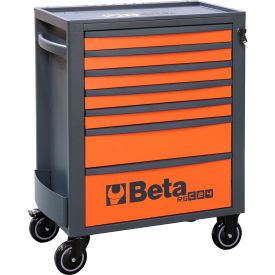 Heavy Duty Rolling Tool Cabinet, 7 Drawers, 29-1/8"W x 17-1/2"D x 38-1/8"H, Orange view 2
