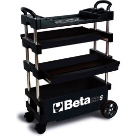 Collapsible Tool Cart, 110 lb. Capacity, 27"W x 12"D x 36"H, Black view 2