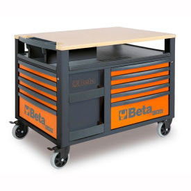 SuperTank Rolling Tool Cabinet, 10 Drawers, 48-5/8"W x 31-1/2"D x 37-1/8"H, Orange view 2