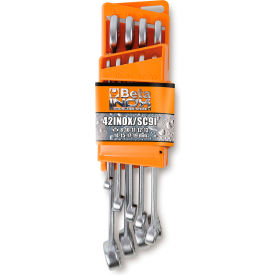 Beta 42INOX 9 Piece 8mm to 19mm 12-Point Combination Wrench Set Silver 