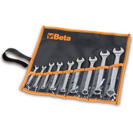 9 Piece 6mm to 19mm 12-Point 15 Degree Offset Combination Wrench Set, Silver view 2