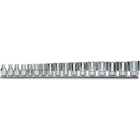 Set of 17 3/8" Drive 6-Point Hand Sockets, Metric 6mm-22mm view 2