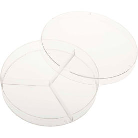 CELLTREAT 100mm x 15mm Petri Dish, 3 Compartments, Sterile, Clear, 500/Case