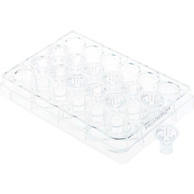 CELLTREAT SCIENTIFIC PRODUCTS LLC 230629 CELLTREAT® Permeable Cell Culture Inserts, Packed in 24 Well Plate, Hanging, PC, 0.4m, Sterile image.
