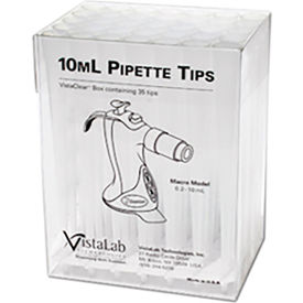 CELLTREAT SCIENTIFIC PRODUCTS LLC 4058-6100 Celltreat  10mL Pipette Tips, Ovation, VistaClear Box, Non-sterile, 35 Pack image.