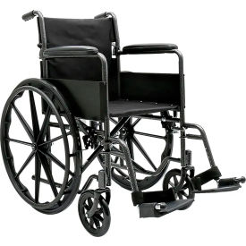 DYNAREX CORPORATION. 10254 Dynarex DynaRide™ S1 Wheelchair, Fixed Full Arm & Foot Rest, 18"W Seat image.