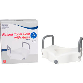 Dynarex Raised Toilet Seat W/ Arms, Single Pack