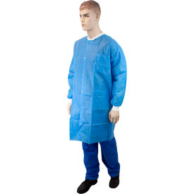 LabChoice Disposable Lab Coat with 3 Pockets, 2XL, Blue view 2