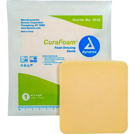DYNAREX CORPORATION. 3012 Dynarex CuraFoam™ Foam Dressing Bandage, 4"L x 4-1/4"W, 120 Pcs image.
