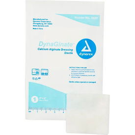 DYNAREX CORPORATION. 3026 Dynarex DynaGinate™ Calcium Alginate Dressing, 2"L x 2"W, 120 Pcs image.