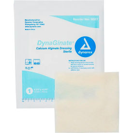 DYNAREX CORPORATION. 3027 Dynarex DynaGinate™ Calcium Alginate Dressing, 4-1/4"L x 4-1/4"W, 120 Pcs image.