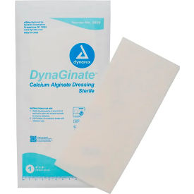 DYNAREX CORPORATION. 3028 Dynarex DynaGinate™ Calcium Alginate Dressing, 4"L x 8"W, 60 Pcs image.