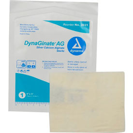 Dynarex DynaGinate AG Silver Calcium Alginate Dressing, 4
