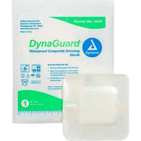 DYNAREX CORPORATION. 3035 Dynarex DynaGuard™ Bordered Waterproof Dressing, 4"L x 4"W, 120 Pcs image.