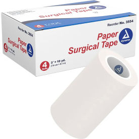 DYNAREX CORPORATION. 3554 Dynarex Paper Surgical Tape, 3"W x 10 yards, Pack of 48 image.