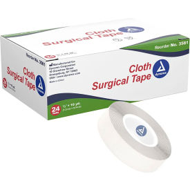 DYNAREX CORPORATION. 3561 Dynarex Cloth Surgical Tape, 1/2"W x 10 yards, Pack of 288 image.