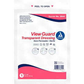 DYNAREX CORPORATION. 3644 Dynarex View Guard® Sterile Transparent Dressings, 6"L x 8"W, 80 Pcs image.