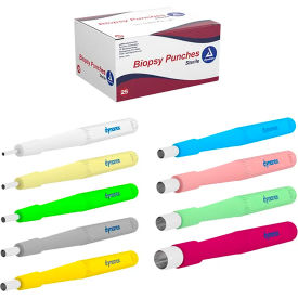 DYNAREX CORPORATION. 4097 Dynarex Biopsy Punches, 2, 3, 4, 5 & 6 mm, Assorted, Pack of 25, 5 each size image.