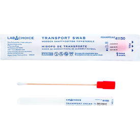 LabChoice Transport Swab, Wooden Shaft, Cotton Tip, Sterile view 2