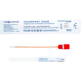 LabChoice Transport Swab, Wooden Shaft, Viscose Tip, Sterile view 2