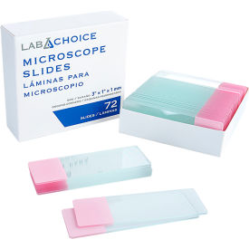 LabChoice Microscope Slides, Corner Grounded, Frosted Pink view 2