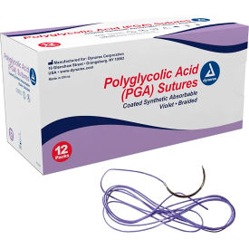 DYNAREX CORPORATION. 9131 Dynarex 18"L Synthetic Absorbable Sutures C3 Needle, Violet, Size 5 to 0, 12 Pcs image.