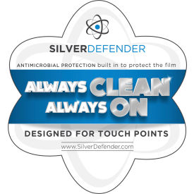 SILVER DEFENDER CORP DD-001-4-20-PK Silver Defender Decal For Antimicrobial Film Or Tape, 4"H x 4"W Clear image.