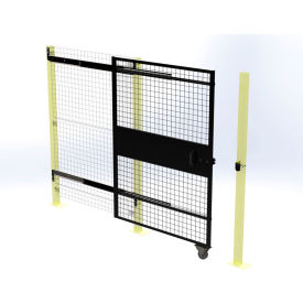 Husky Rack & WireVelox Machine Guard Tunnel Door Single 5'W x 5' 6"H Slide Left to Open Black