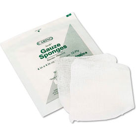 United Stationers Supply MIIPRM4412 Caring® Woven Gauze Sponges, 4" x 4", Sterile, 12-Ply, 1200/Carton image.
