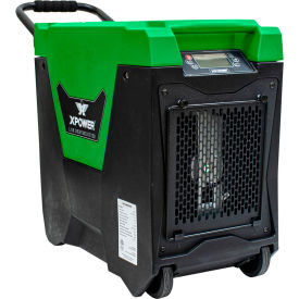 Commercial Dehumidifier w/Pump, Hose, Handle & Wheels, 115V, 145 Pints, Green view 2