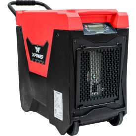 XPower Commercial Dehumidifier w/Pump, Hose, Handle & Wheels, 115V, 145 Pints, Red