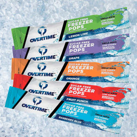 PROLINE PRODUCTS INC 50-FREEZERPOPS Overtime Sugar-free Electrolyte Freezer Pops, 5 Flavor Variety Pack, 150/Case image.