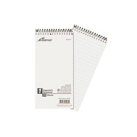 Ampad Corporation AMP25280 Reporters Gregg Ruled Spiral Wirebound Notebook, 4x8, 70 White Sheets/Book image.