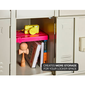 AMAX INC 5022 LockerMate Adjust-A-Shelf School Locker Shelf, Pink image.