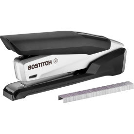 Office InPower Spring Powered Desktop Stapler, 28 Sheet Capacity, Black/Silver view 2
