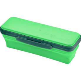 Lockermate® by Bostitch® Small Flexi Storage Box with Lid Collapsible Design Green 